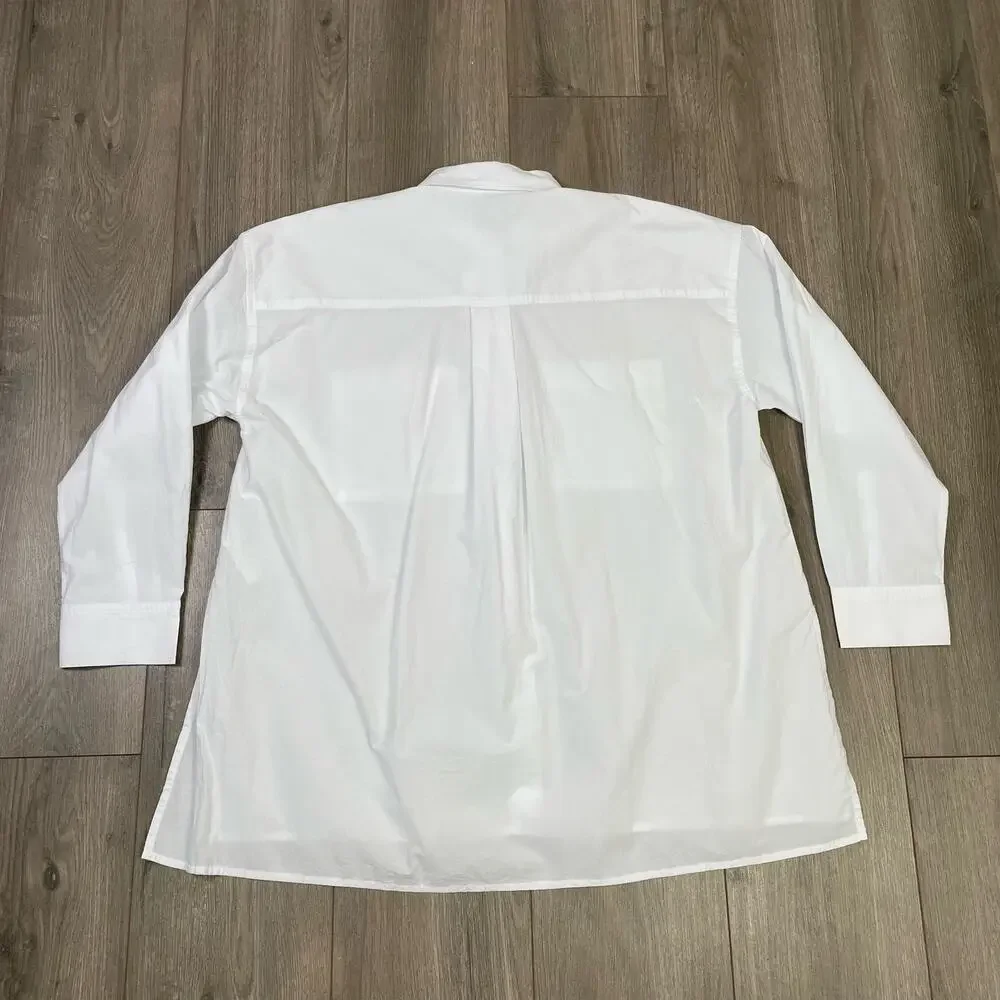 Madewell Oversized Long Sleeve Straight Hem Button Up Shirt US Women's XS New - Picture 3 of 5